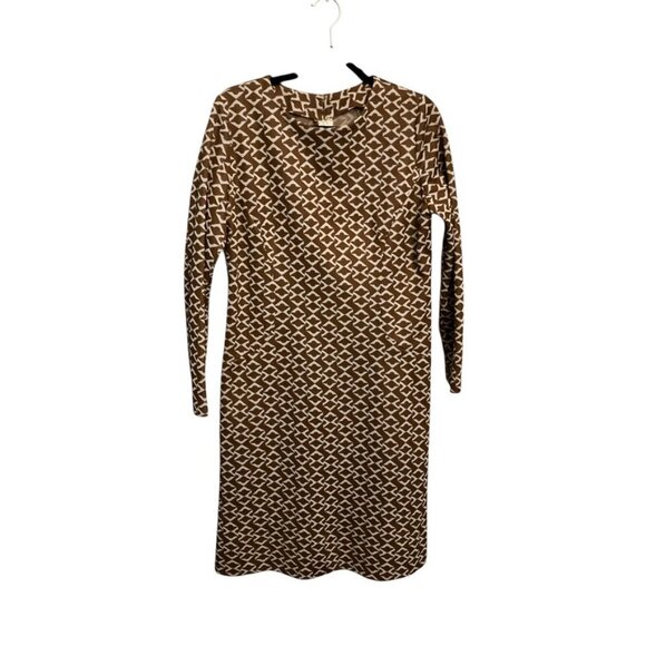 Vintage Brown and White Dress - Picture 2 of 3